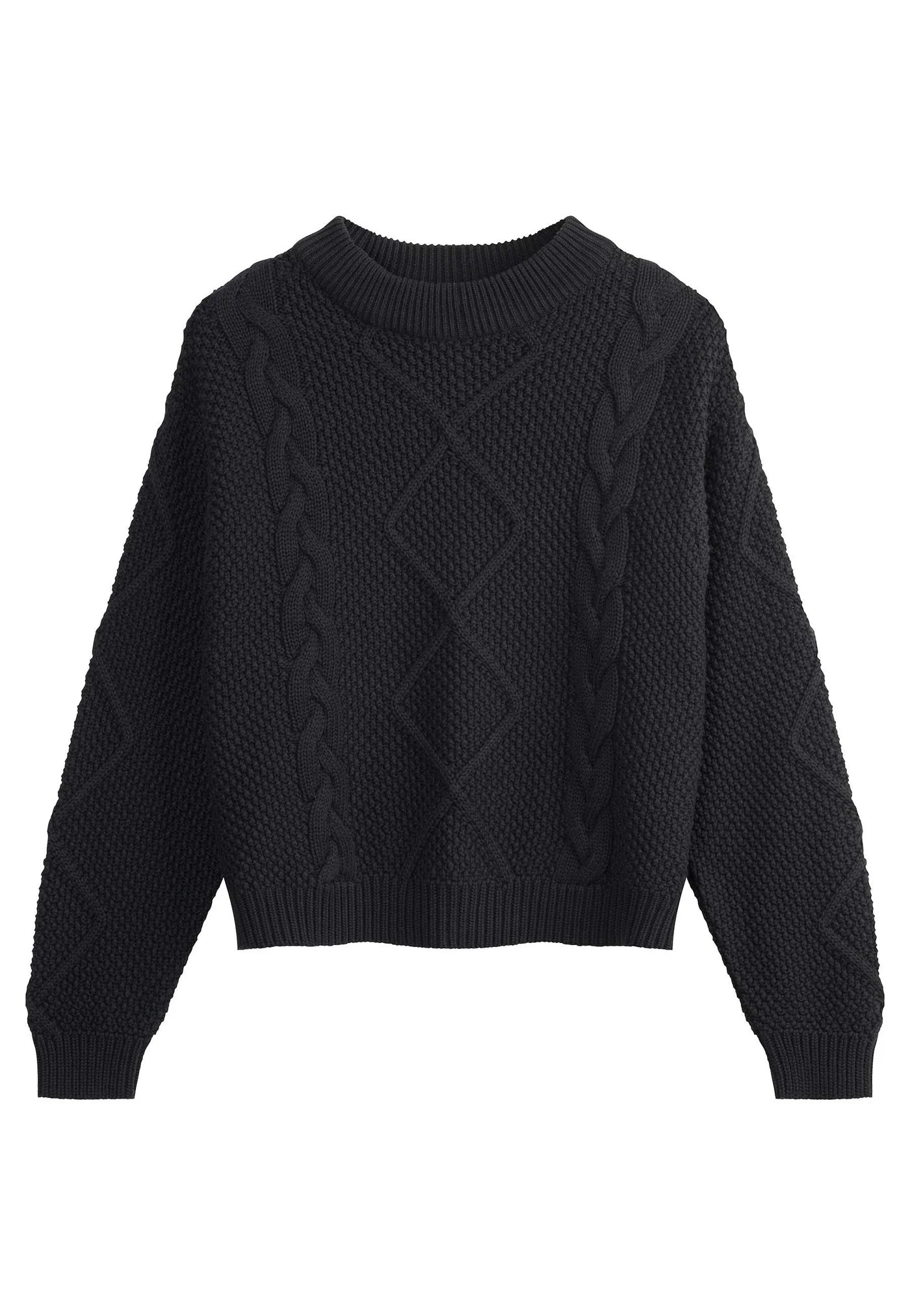 pullover cable knit jumper samaira schwarz