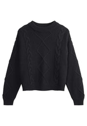 pullover cable knit jumper samaira schwarz