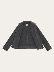 wool jacket dark grey melange