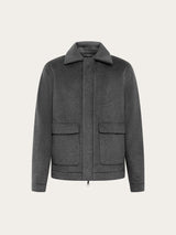 wool jacket dark grey melange