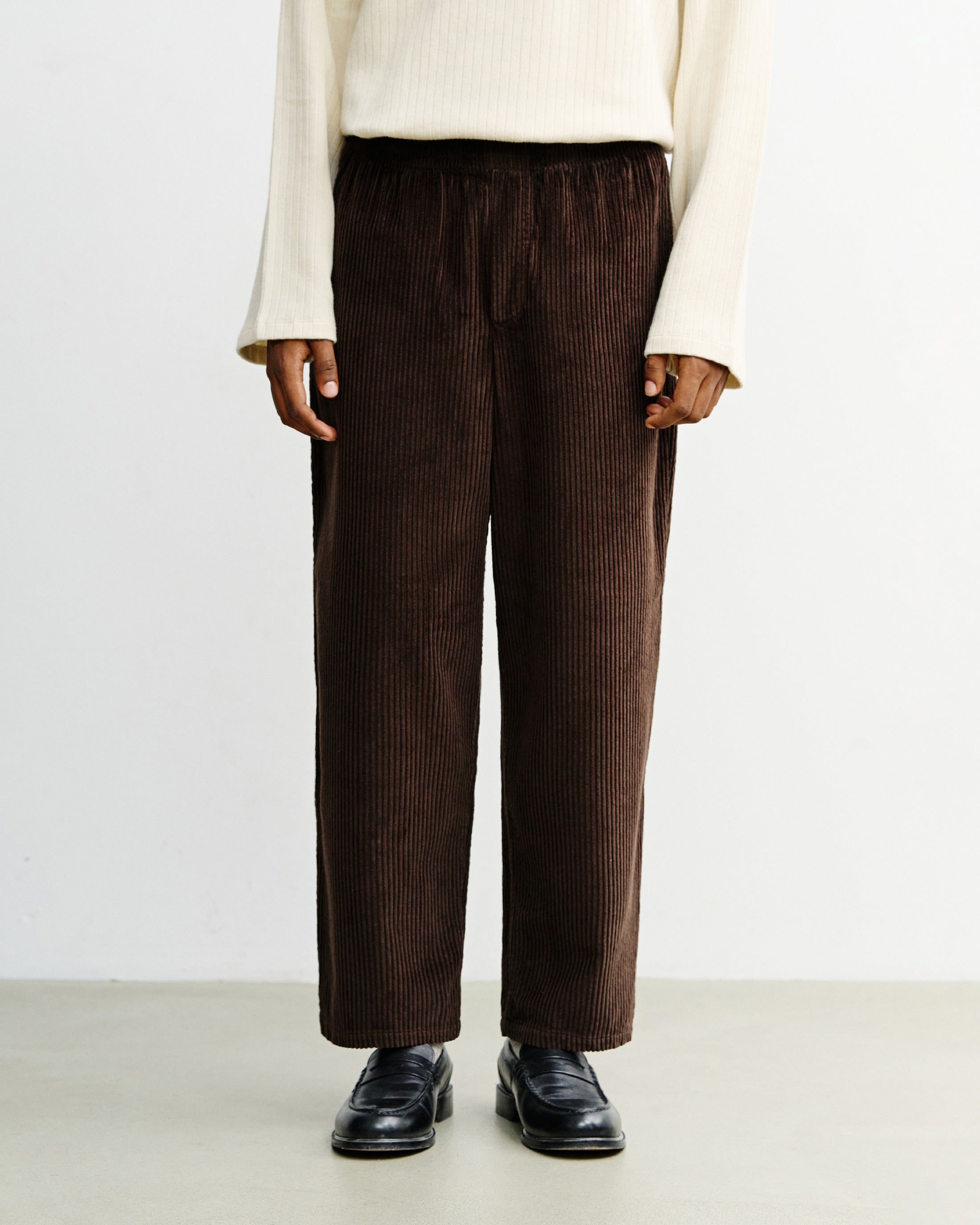 cord wide pant chocolate brown