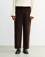 cord wide pant chocolate brown