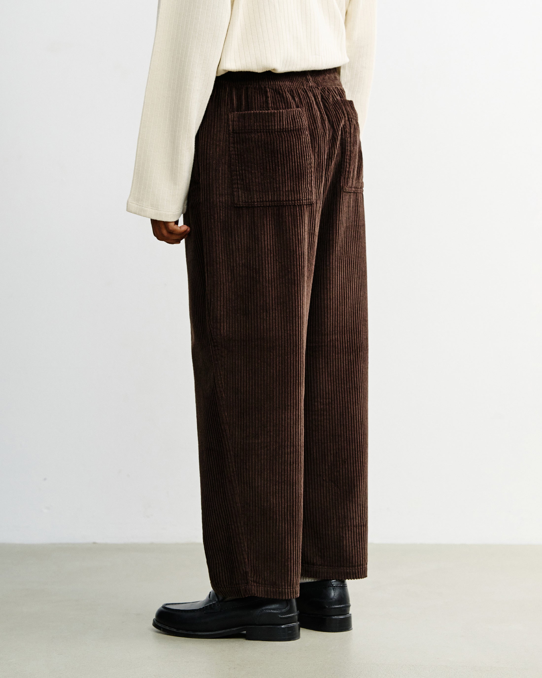 cord wide pant chocolate brown