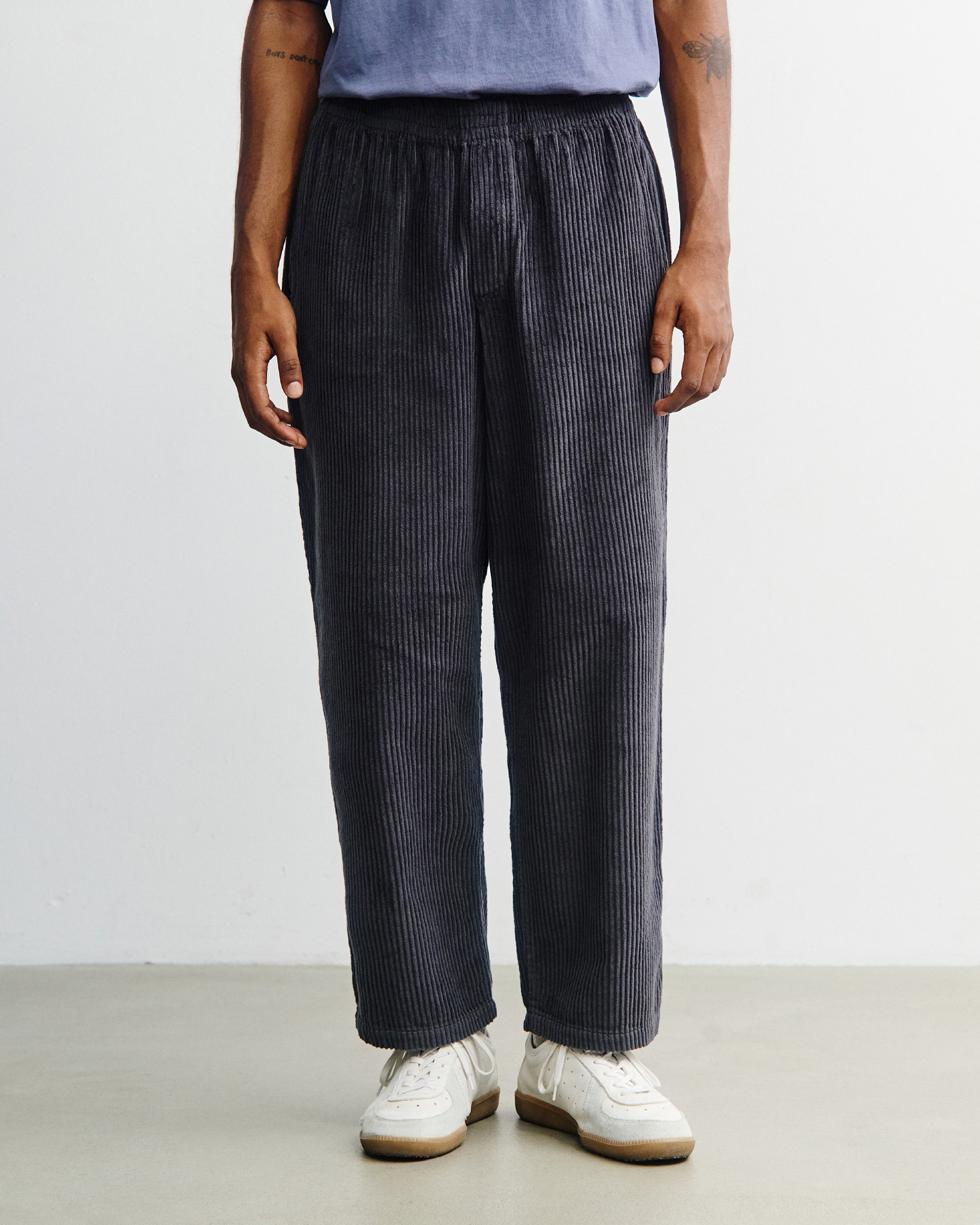 cord wide pant washed anthracite