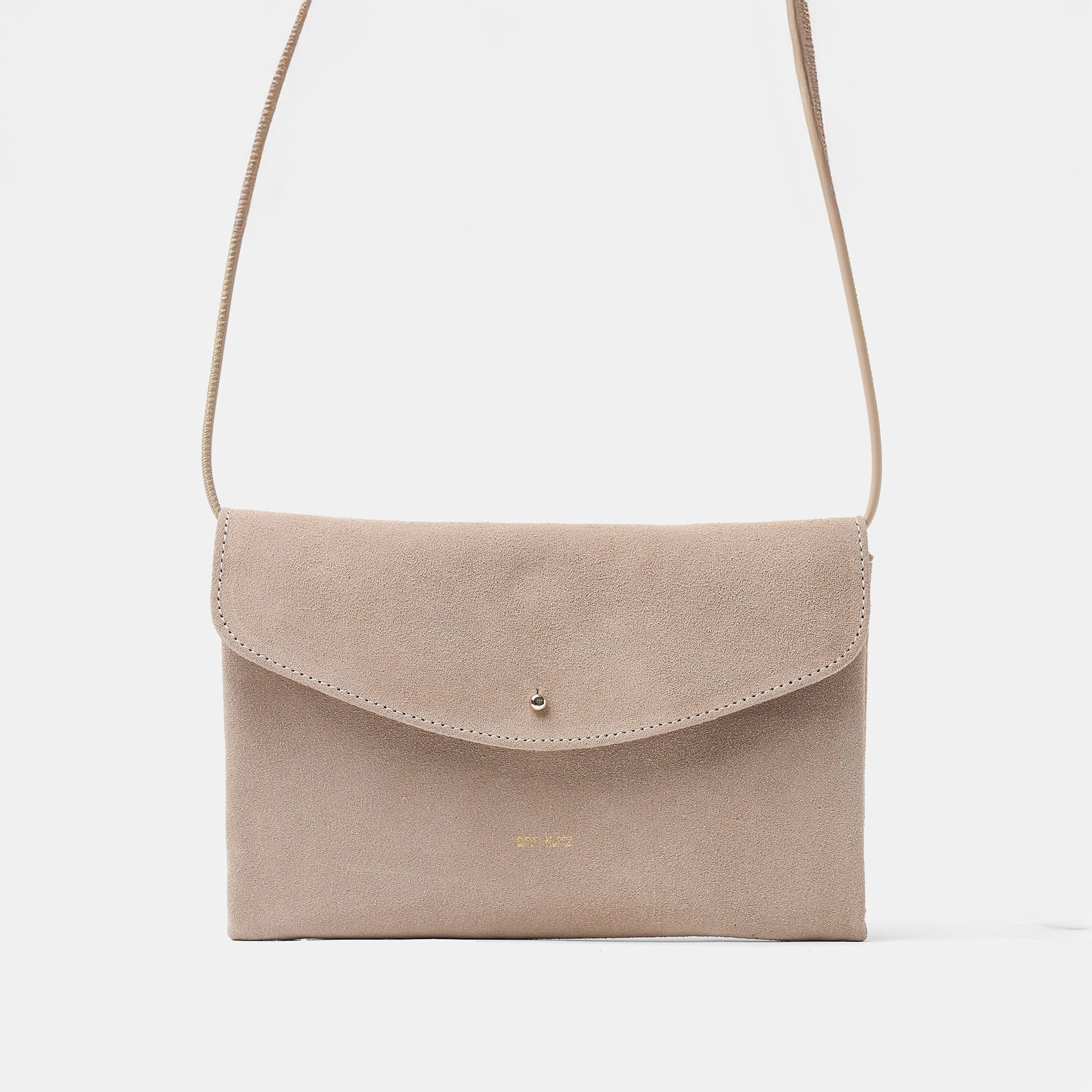 cute clutch suede caramelo