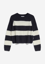 pullover diliriaa stripes steel melange-oatmilk