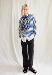 pullover frankaa maarlen stripe undyed-lapis blue