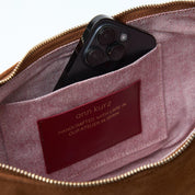 half moon suede burgundy