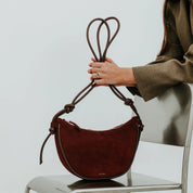 half moon suede burgundy