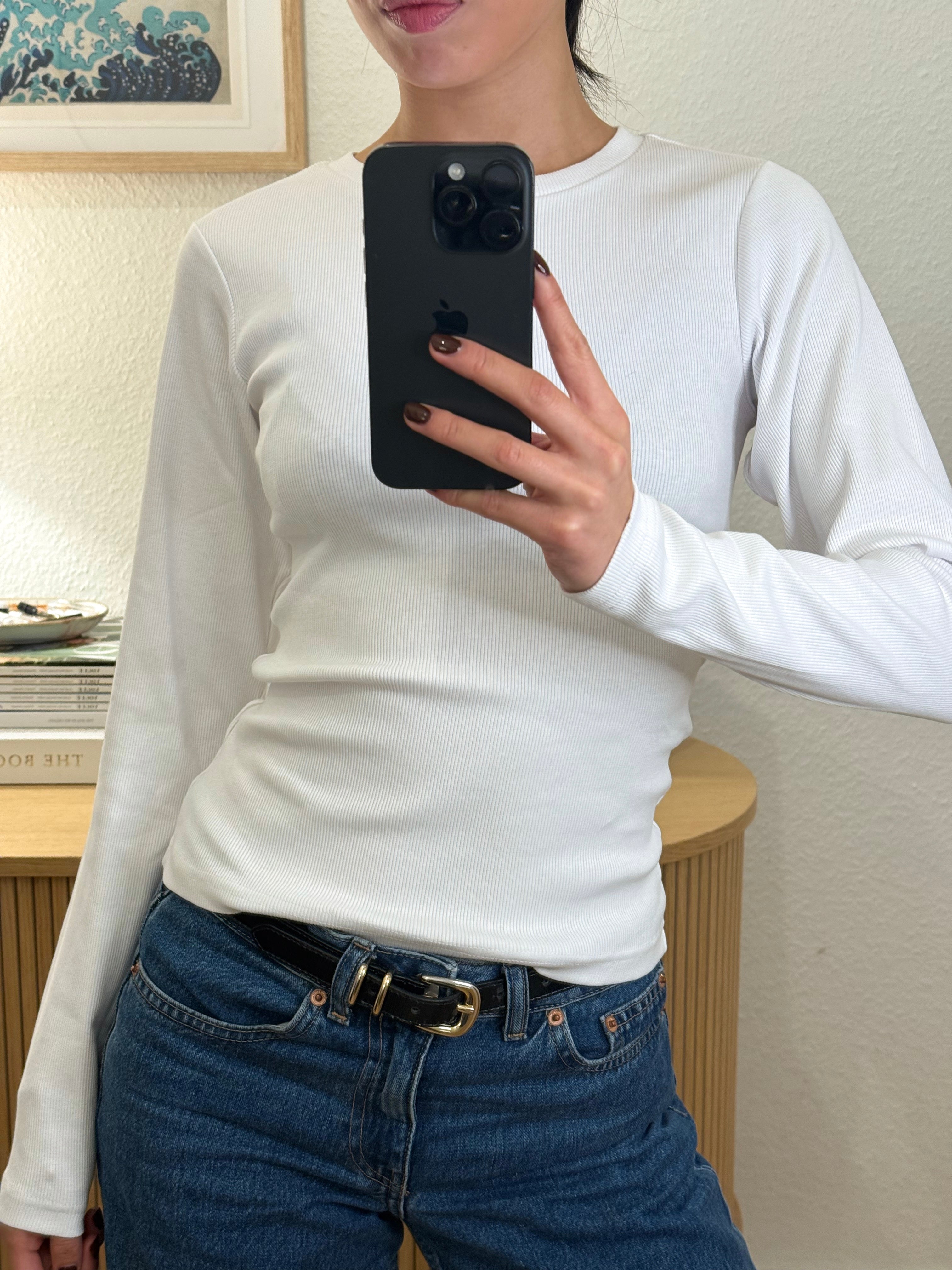 classic rib longsleeve bright white