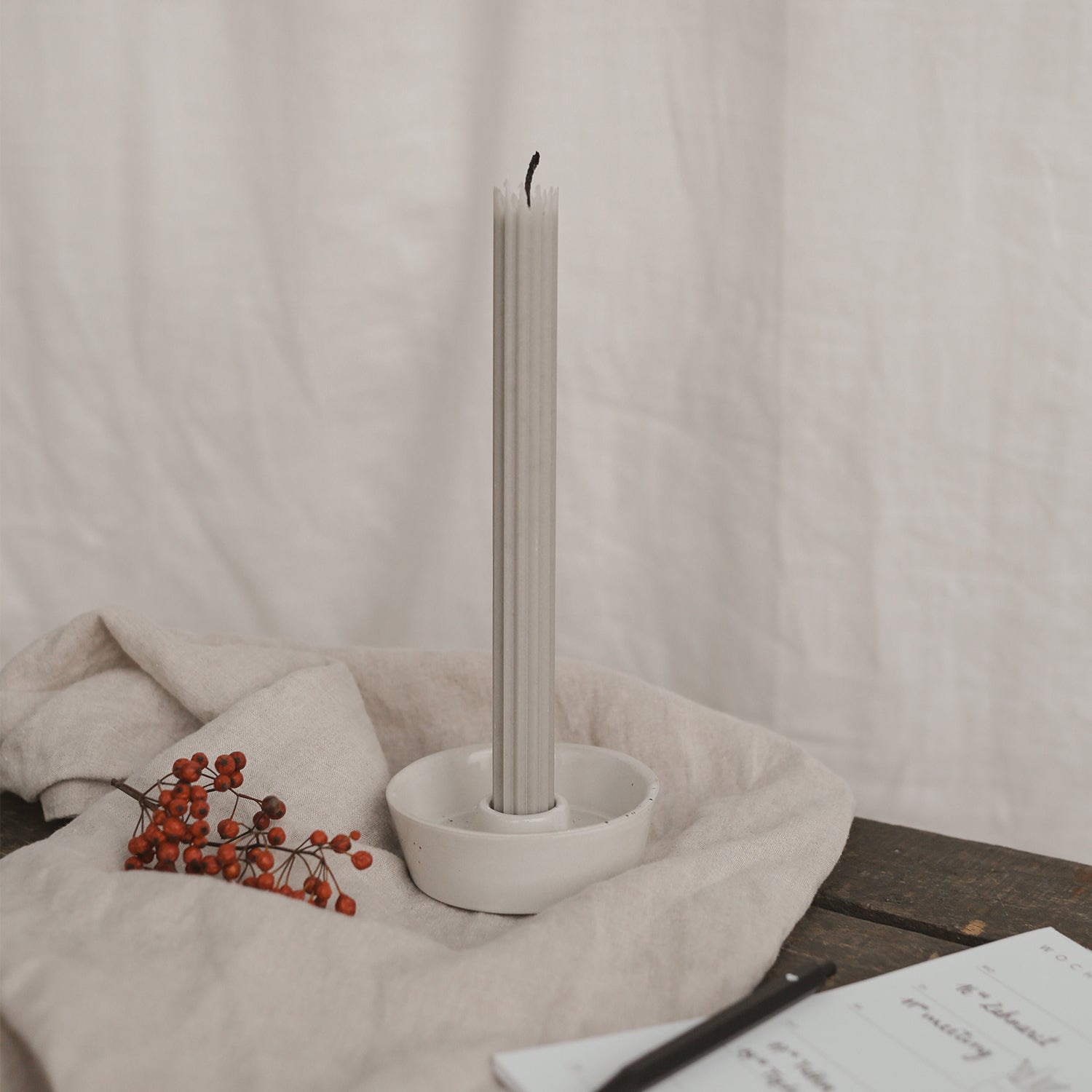 stabkerzen grau im 4er set