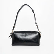 light shoulder shiny nappa black with gold-tone details