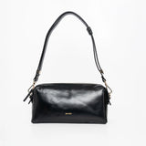 light shoulder shiny nappa black with gold-tone details