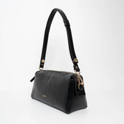 light shoulder shiny nappa black with gold-tone details