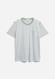 t-shirt maarkos pocket stripes seagreen-broken white