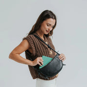 mini half moon nappa black