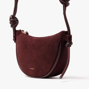 mini half moon suede burgundy