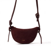 mini half moon suede burgundy