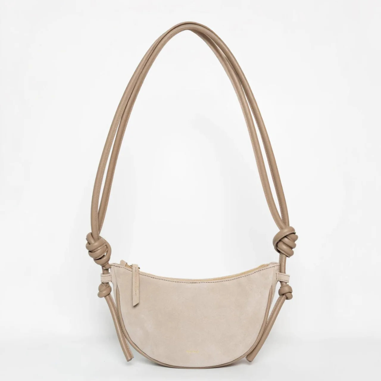 mini half moon suede caramelo