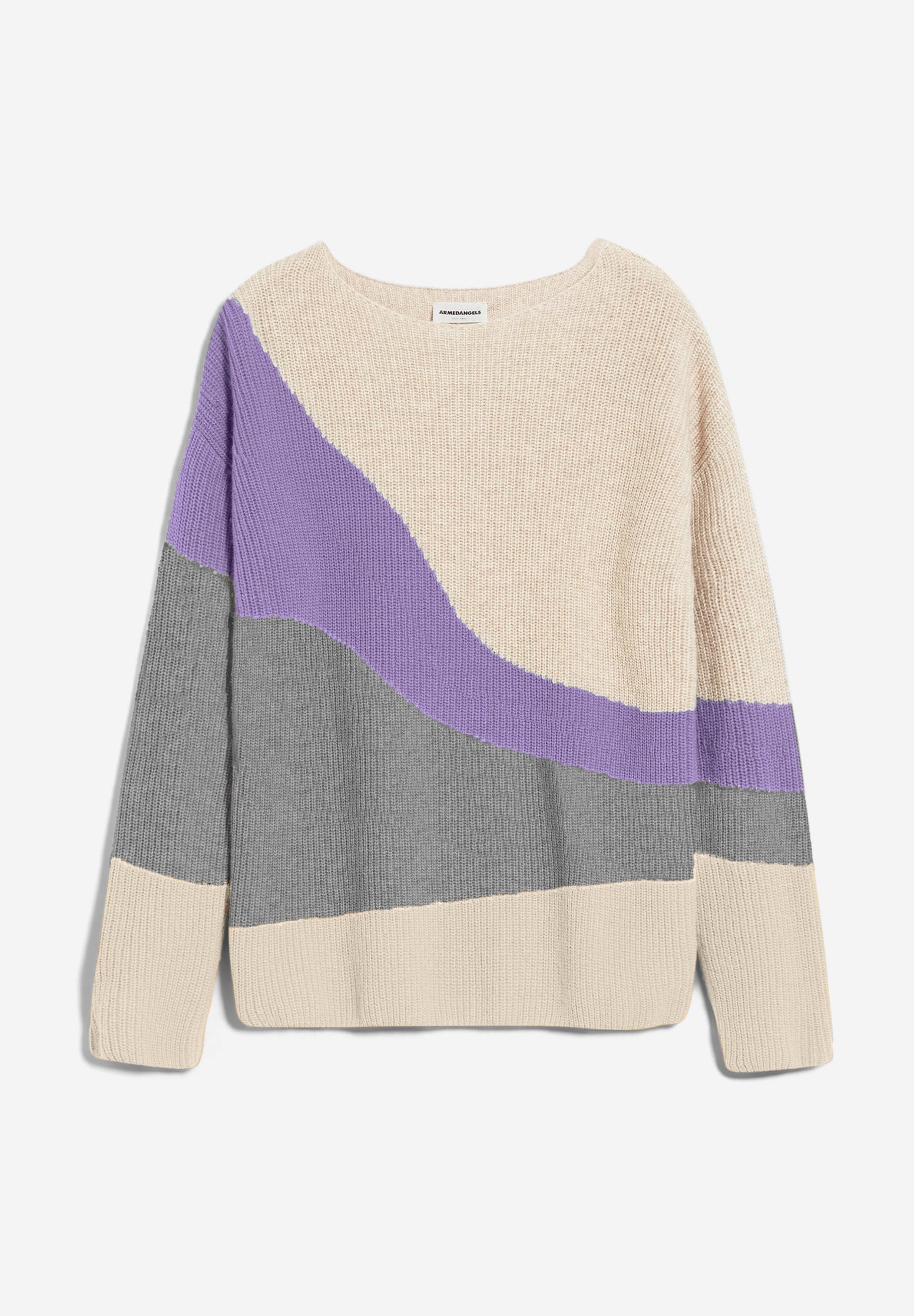 sweater miyaas multicolor oatmilk-purple stone