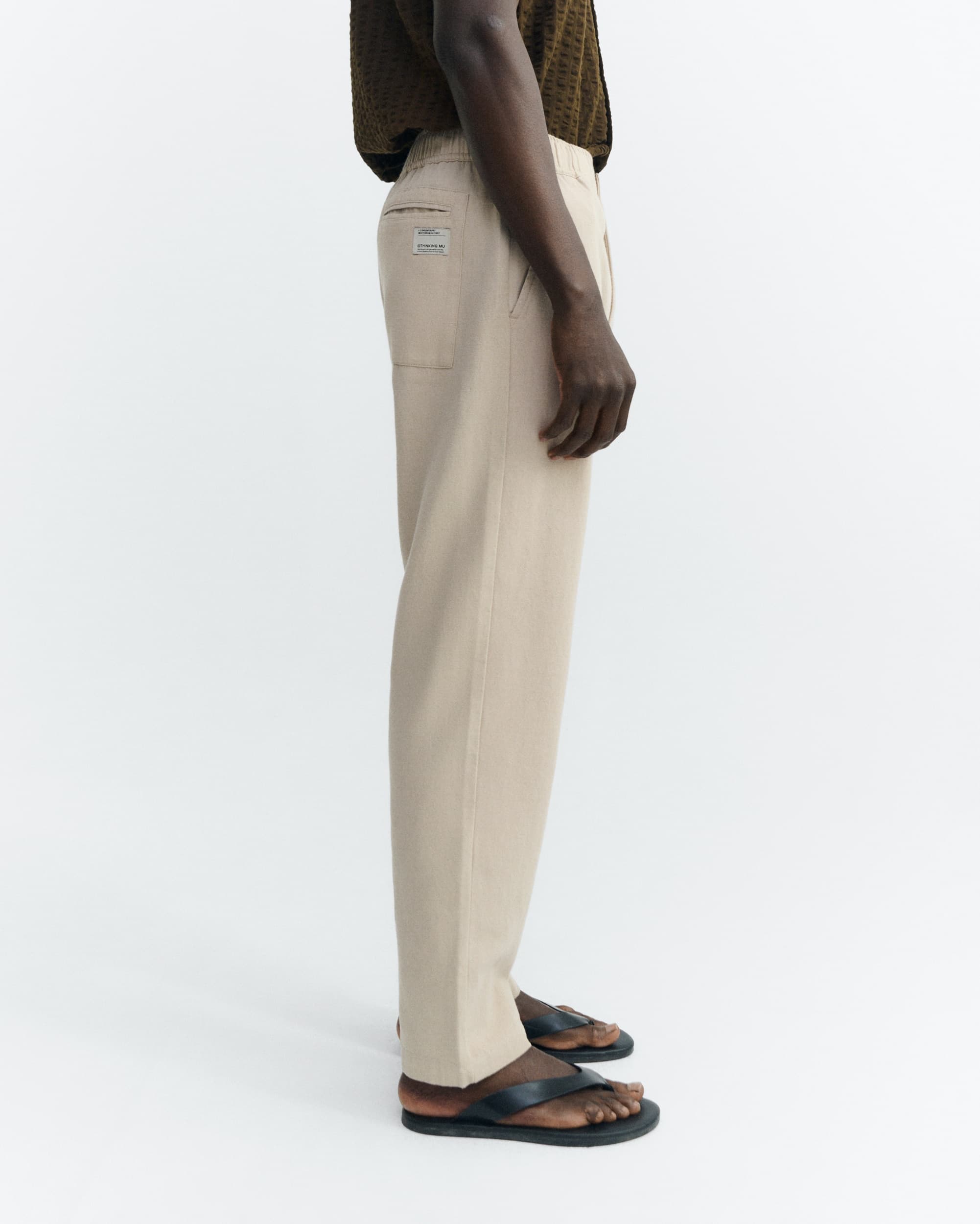 oatmeal light travel pants ecru