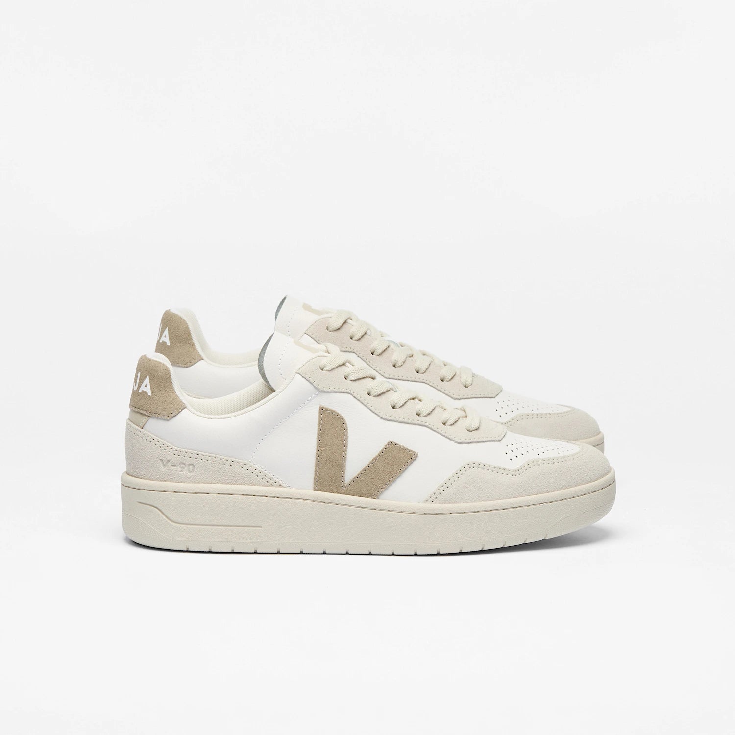 sneaker v-90 o.t. leather white taupe