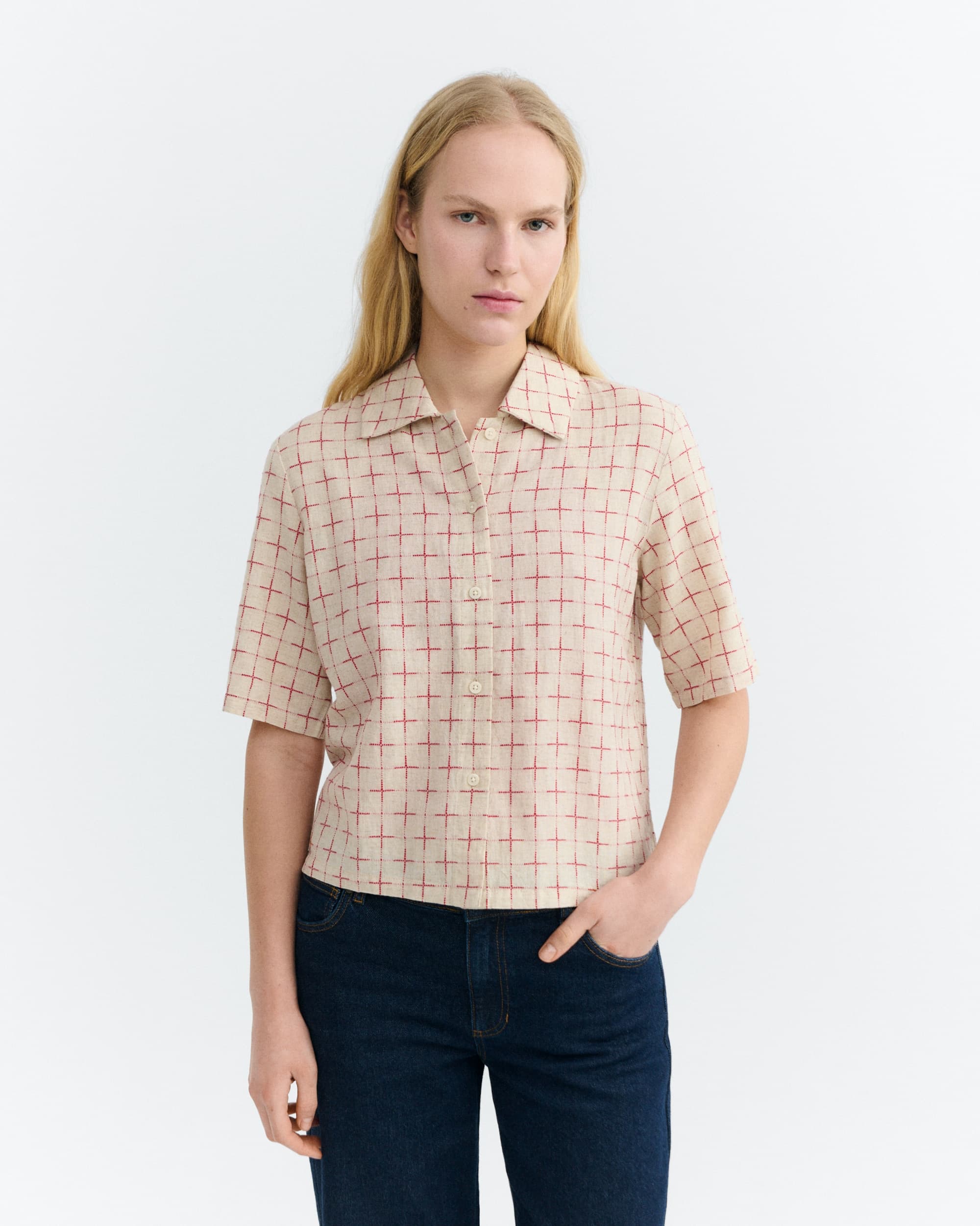 lattice ane blouse multicolor