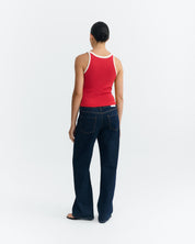 clavel pannacota contrast harriet top red