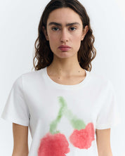 blurry cherry ida tee white