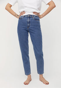 jeans mairaa mom fit mid blue