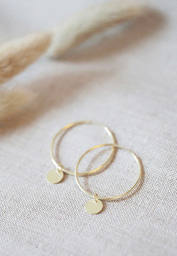 gold-plated hoop earrings dot 17.5mm