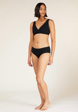 lace trim bra black