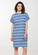 Lade das Bild in den Galerie-Viewer, jersey kleid sasa striped water blue