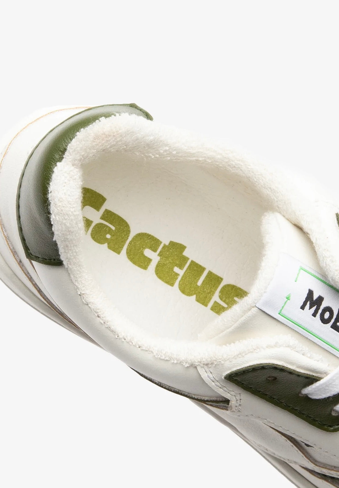 vegan sneaker cactus white green