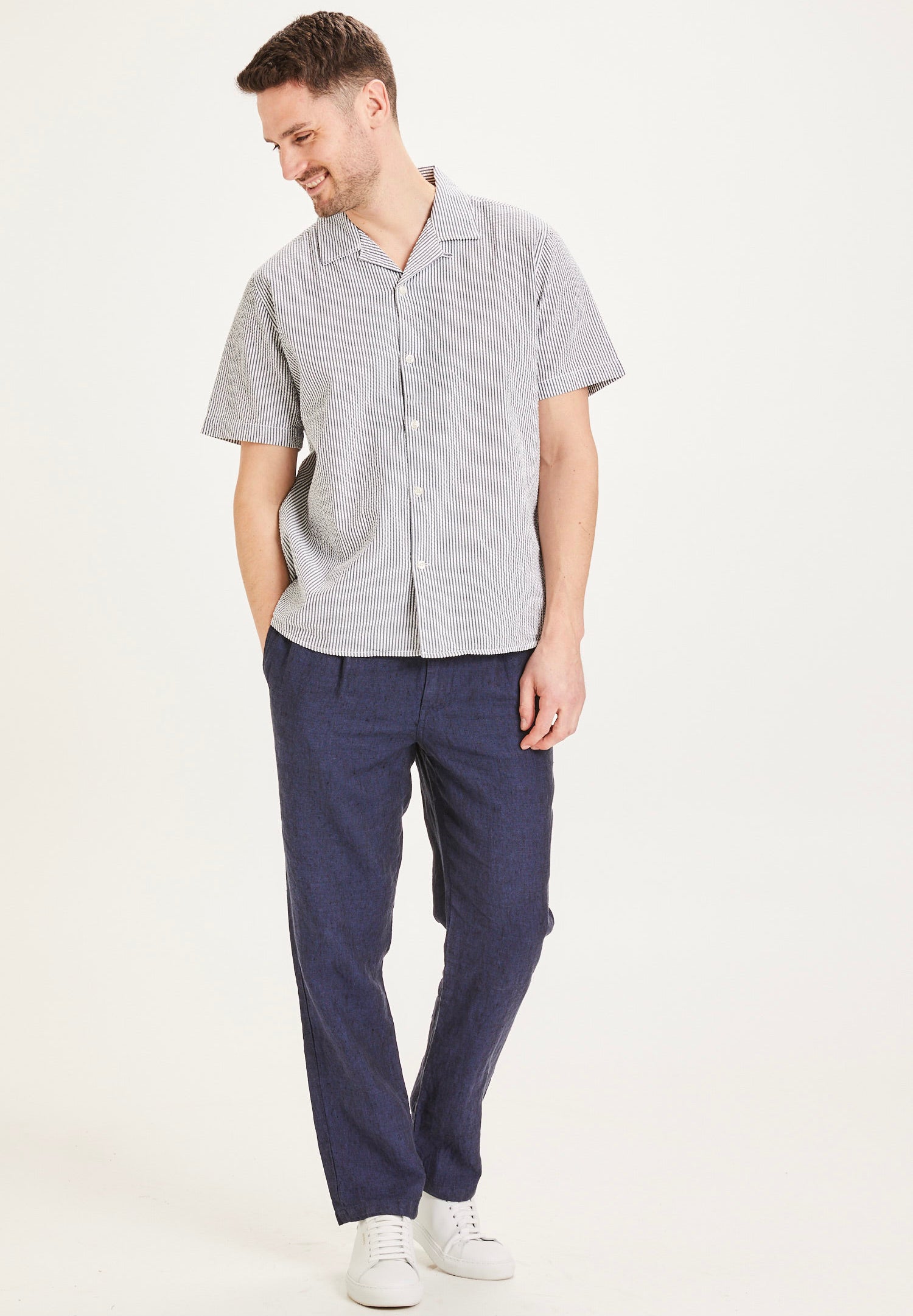 fig loose linen pant total eclipse