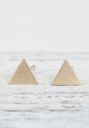 gold-plated triangle ear studs