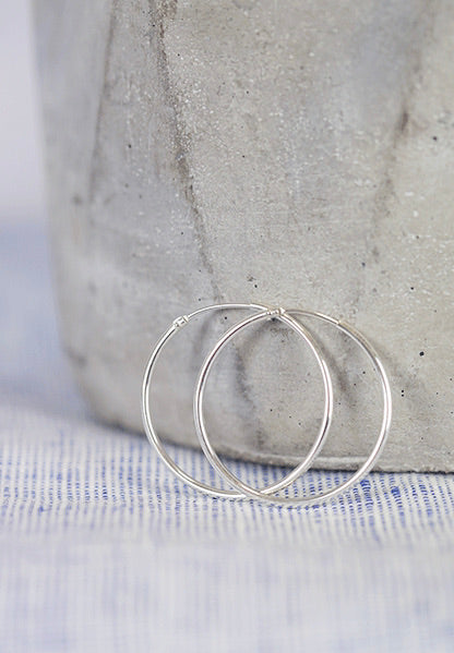 925 silver hoop earrings 32mm