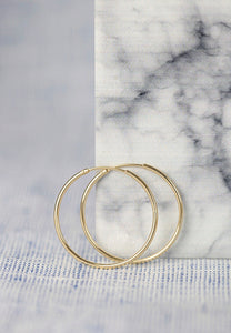 gold plated hoop earrings 32mm