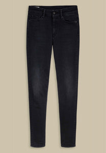 jeans juno medium blue black worn